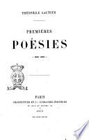 Premières poésies 1830-1845 Théophile Gautier
