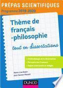 Prépas scientifiques - Thème de français-philosophie 2019-2020