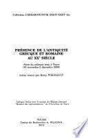 Présence de l'antiquité grecque et romaine au XXe siècle
