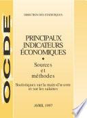 Principaux indicateurs économiques - Sources et méthodes Statistiques sur la main-d'oeuvre et sur les salaires