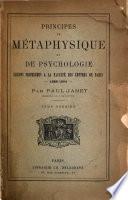 Principes de métaphysique et de psychologie