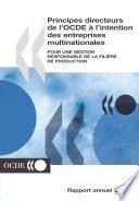 Principes directeurs de l'OCDE à l'intention des entreprises multinationales 2002 Pour une gestion responsable de la filière de production