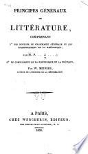 Principes généraux de littérature