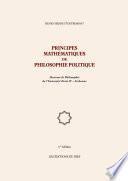 Principes mathématiques de philosophie politique