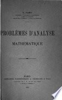 Problèmes d'analyse mathématique