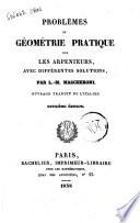 Problèmes de géométrie pratique pour les arpenteurs avec différentes solutions