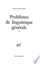Problèmes de linguistique générale