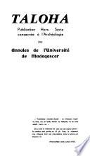 Problemes generaux de l'archeologie Malgache. [Illustr.] - (Tananarive [1965].) 301 S., 3 Kt. gef. 8° [Umschlagt.]