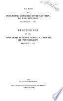 Proceedings and Papers - International Congress of Psychology