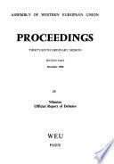 Proceedings - Assembly of Western European Union