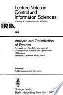 Proceedings of the Fifth International Conference on Analysis and Optimization of Systems, Versailles, December 14-17, 1982
