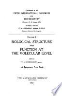 Proceedings of the Fifth International Congress of Biochemistry, Moscow, 10-16 August 1961