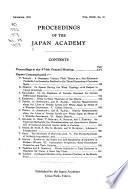 Proceedings of the Japan Academy