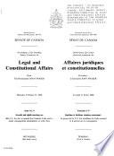 Proceedings of the Standing Senate Committee on Legal and Constitutional Affairs