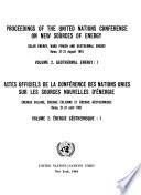 Proceedings of the United Nations Conference on New Sources of Energy: Geothermal energy