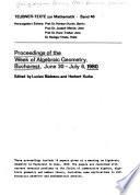 Proceedings of the Week of Algebraic Geometry, Bucharest, June 30-July 6, 1980