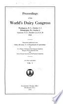 Proceedings of the World's Dairy Congress