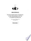 Proceedings- Second United Nations Symposium on the Development and Use of Geothermal Resources, San Francisco, California, USA, 20-29 May 1975