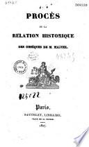 Procès de la relation historique des obsèques de M. Manuel