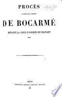 Proces du comte et de la comtesse de Bocarmé devant la Cour d'assises du Hainaut