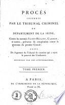 Procès instruit par le tribunal criminel du Département de la Seine