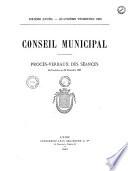 Procès-verbal - Conseil municipal [de Lyon]