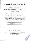 Procès-verbal des séances de l'Assemblée nationale de France tenues en l'année 1789 et suivantes