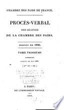 Procès-verbal des séances de la Chambre des pairs