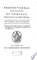 Procès-verbal des séances du tribunat