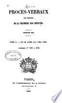 Procés-verbaux de la chambre des députés