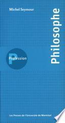 Profession, philosophe