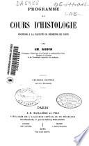Programme du cours d'histologie professé a la Faculté de Médecine de Paris