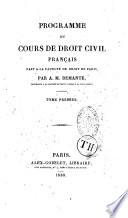 Programme du cours de droit civil français