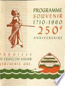 Programme souvenir, 1710-1960, 250e anniversaire