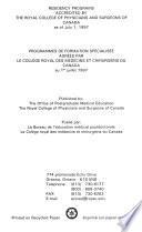 Programmes Agréés de Formation Spécialisée