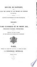 Progrès des études classiques et du moyen âge, philologie celtique, numismatique