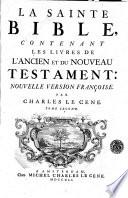 Projet d'une nouvelle version françoise de la Bible