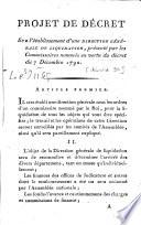 Projet de décret sur l'établissement d'une Direction générale de liquidation, présenté par les Commissaires nommés en vertu du décret du 7 Décembre 1790