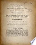 Projet de règlement et projet de loi relatifs à l'assainissement de Paris