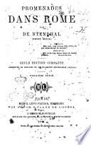 Promenades dans Rome par De Stendhal (Henry Beyle)