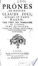 Prones de messire Claude Joli, Evêque et Comte d'Agen