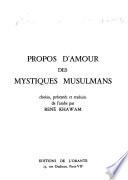 Propos d'amour des mystiques musulmans