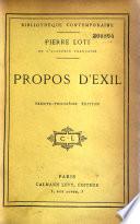 Propos d'exil