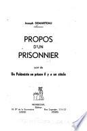 Propos d'un prisonnier