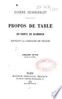Propos de table du Comte de Bismarck pendant la campagne de France