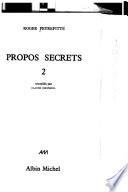 Propos secrets