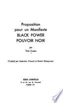 Proposition pour un manifeste black power pouvoir noir