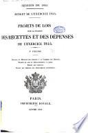 Propositions de lois concernant la fixation des budgets de dépenses et de recettes ordinaires et extraordinaires, de l'exercice