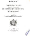 Propositions de Lois concernant la fixation des budgets des dépenses et de recettes de l'exercice 1837