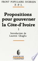 Propositions pour gouverner la Côte-d'Ivoire